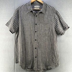 Madewell Mens Linen Button Down Shirt Medium Gray Perfect Fit Casual Resort